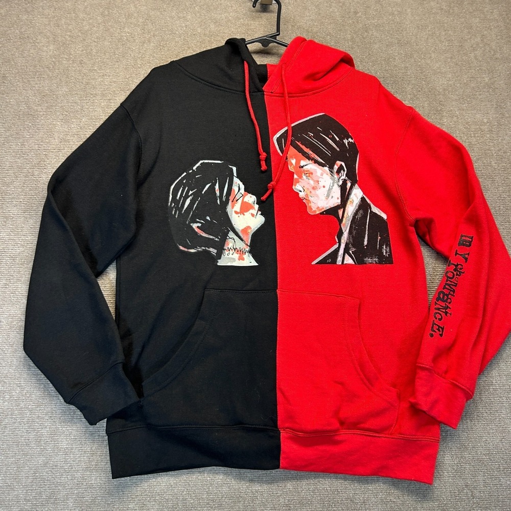 My Chemical Romance Hoodie Adult Small Pullover Split Red Black Revenge FLAW